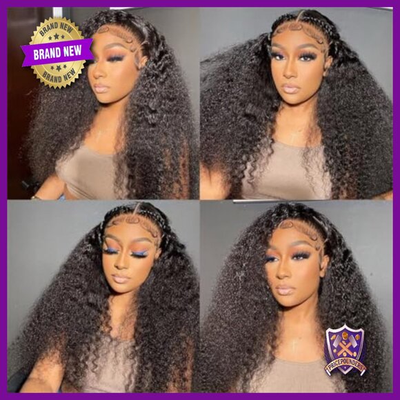 Deep Wave Lace Front Wig Human Hair 180% Density 24 Inch Curly